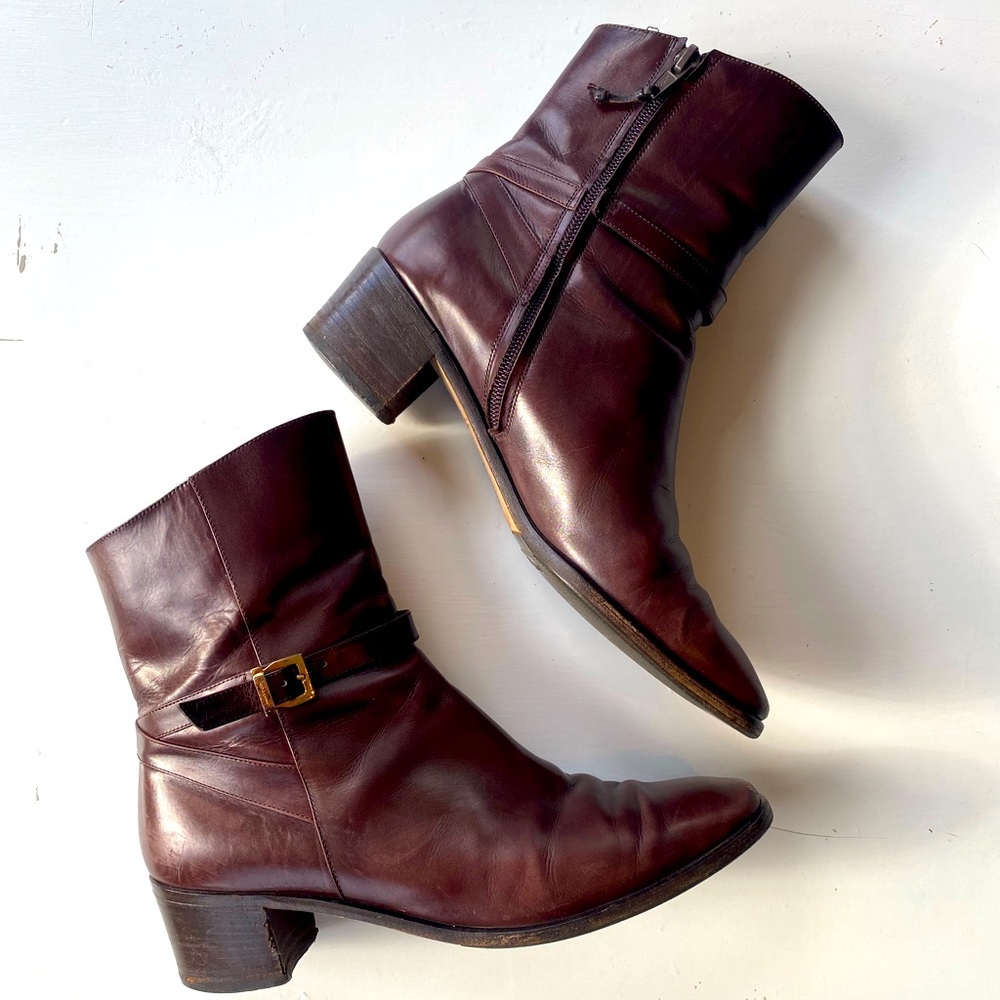 Salvatore Ferragamo Brown Booties - Vintage